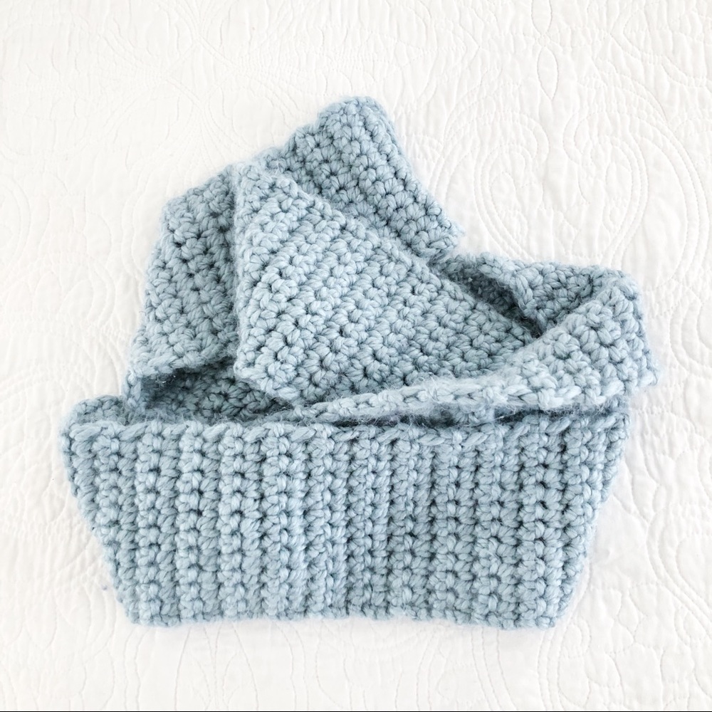 Scarf Infinity Knit Soft Blue Scarf